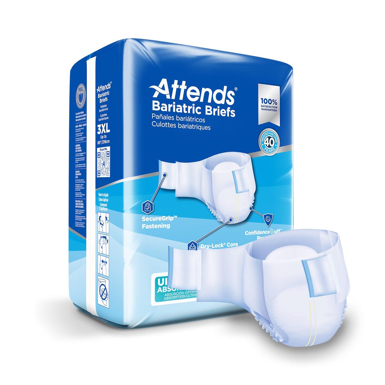 Attends Bariatric Briefs (2XL, 3XL, 4XL, 5XL)