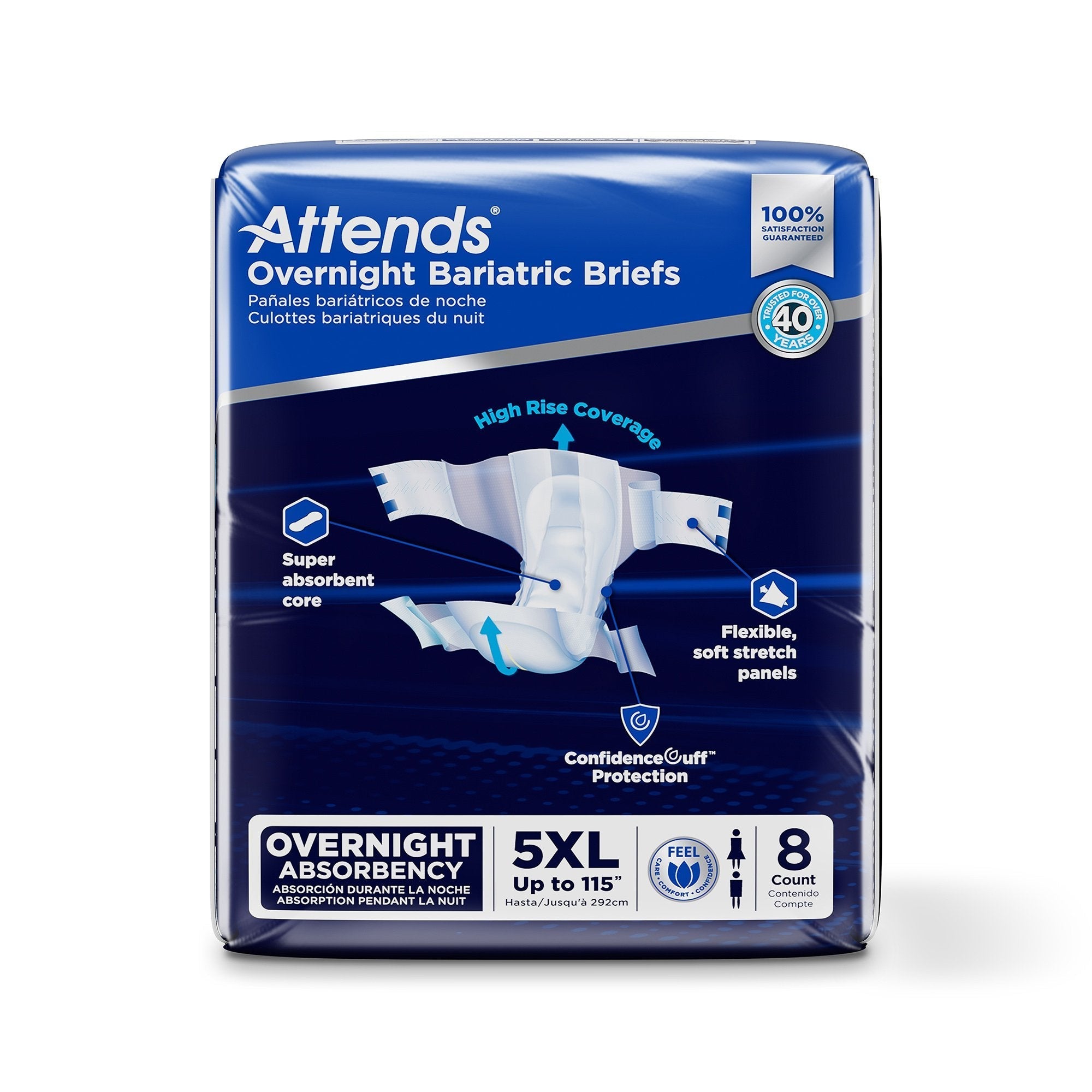 Attends Bariatric Briefs (2XL, 3XL, 4XL, 5XL)