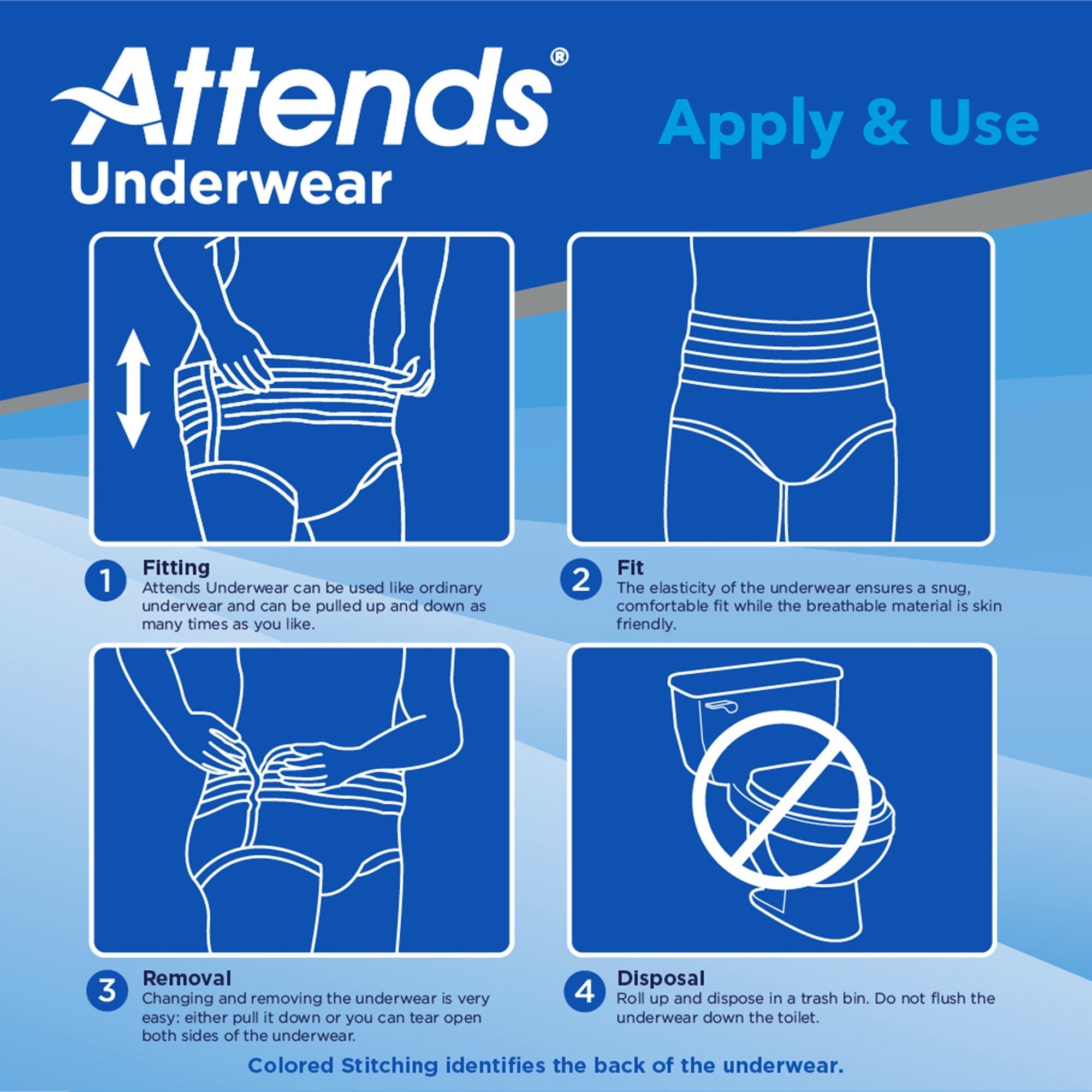 Attends Bariatric Incontinence Underwear, Overnight Absorbency, 3XL