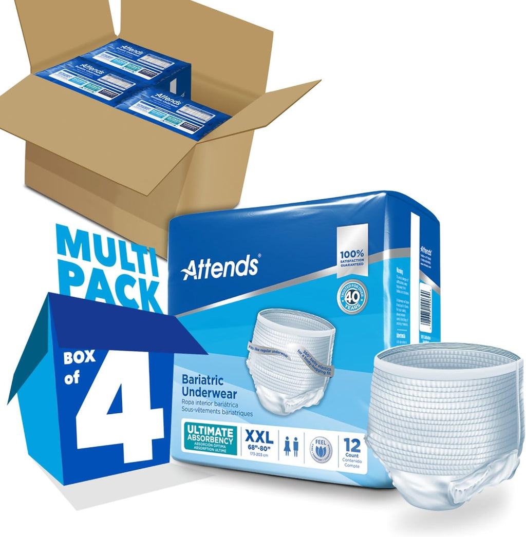 Attends Bariatric Incontinence Underwear, Ultimate Absorbency, 2XL
