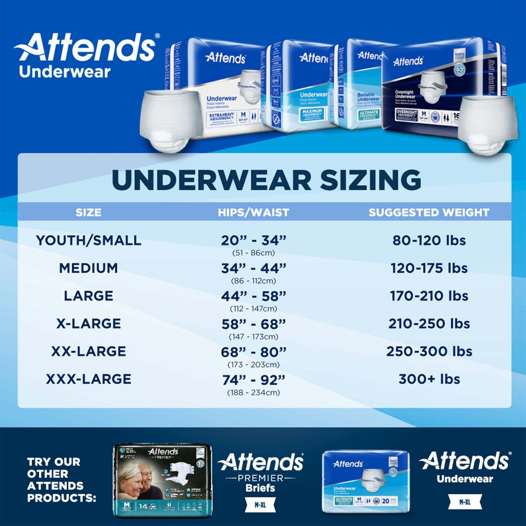 Attends Bariatric Incontinence Underwear, Ultimate Absorbency, 2XL