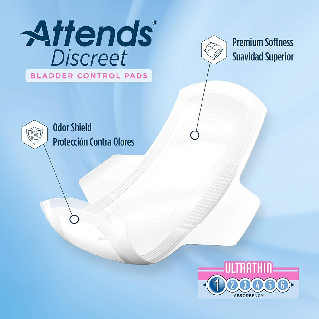 Attends Discreet Bladder Control Pads, Ultrathin