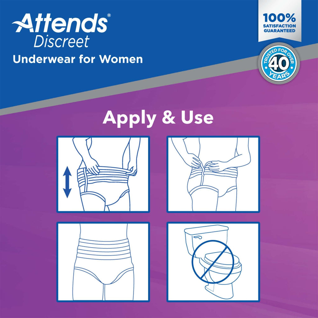 Attends Discreet Underwear for Women, Ultimate Absorbency