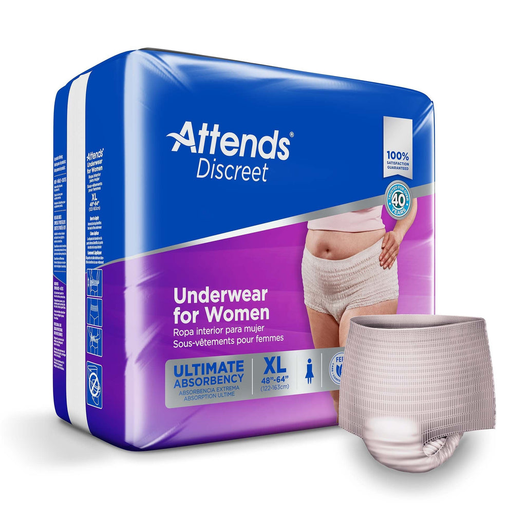 Attends Discreet Underwear for Women, Ultimate Absorbency