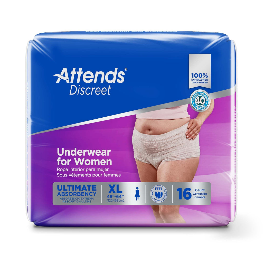 Attends Discreet Underwear for Women, Ultimate Absorbency