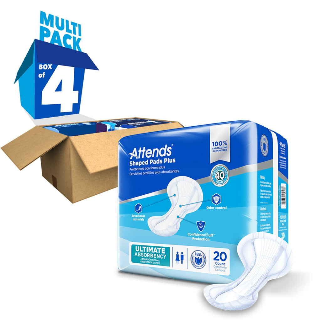 Attends Shaped Pads Plus, Ultimate Absorbency