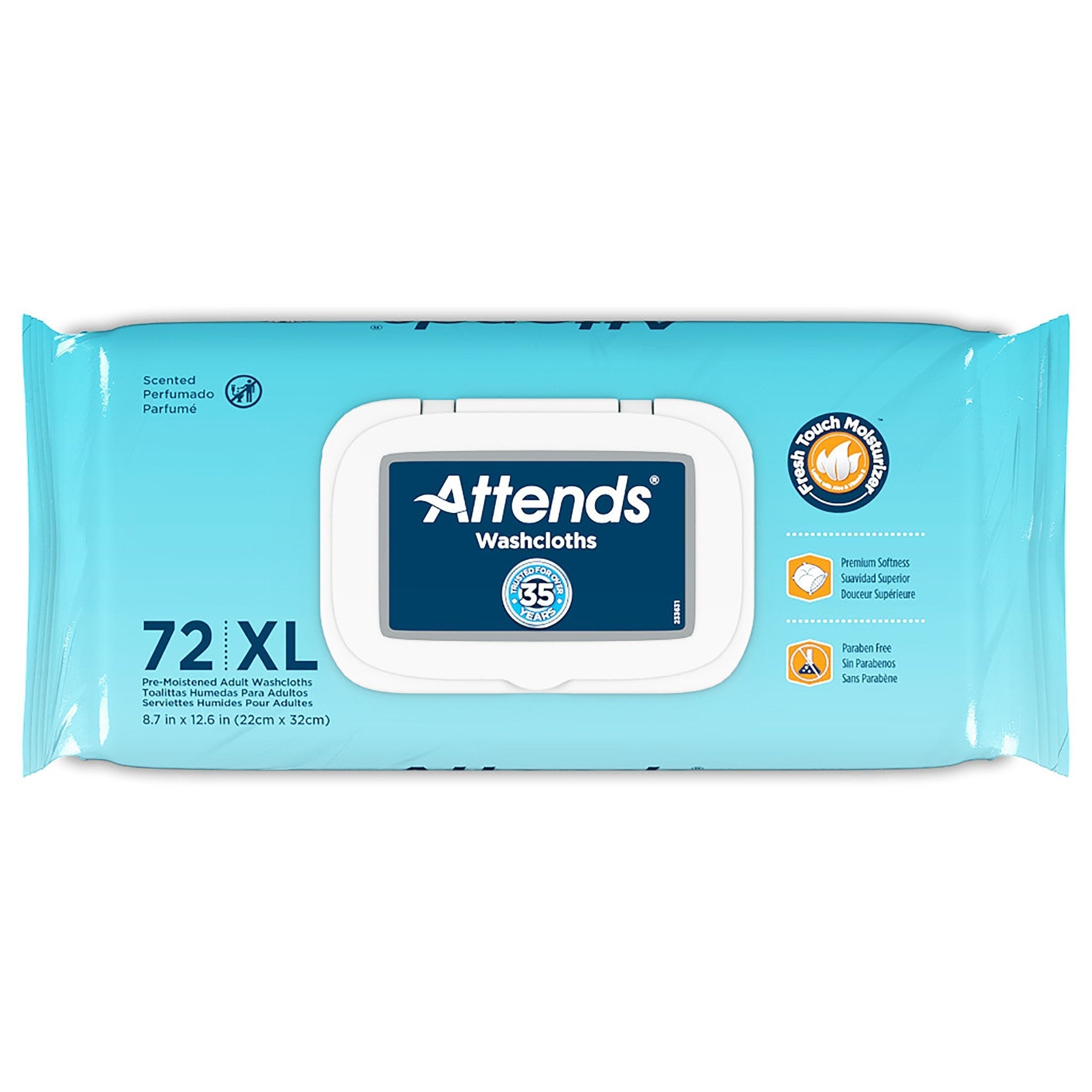 Attends XL Washcloths, Scented