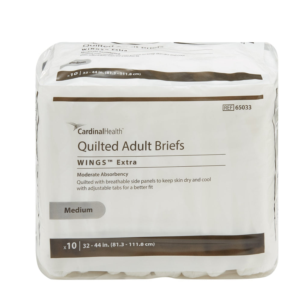 Cardinal Health Wings Extra Quilted Adult Briefs, Moderate