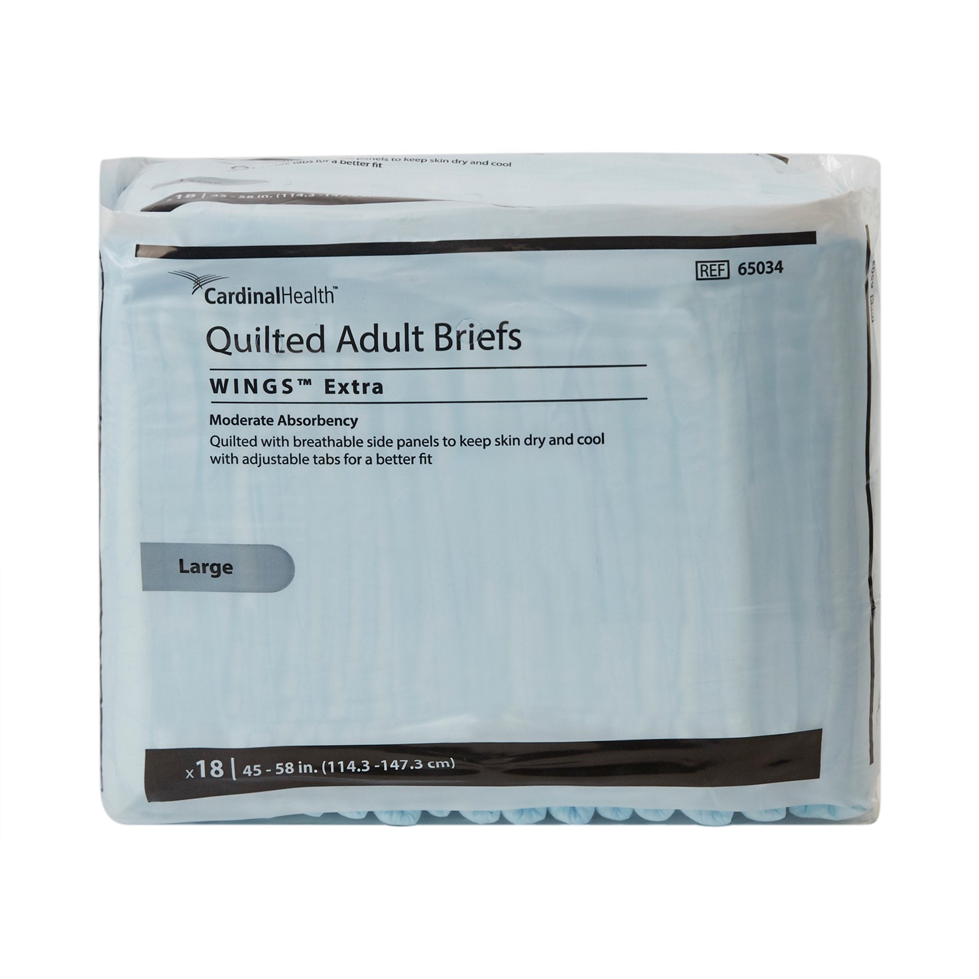 Cardinal Health Wings Extra Quilted Adult Briefs, Moderate