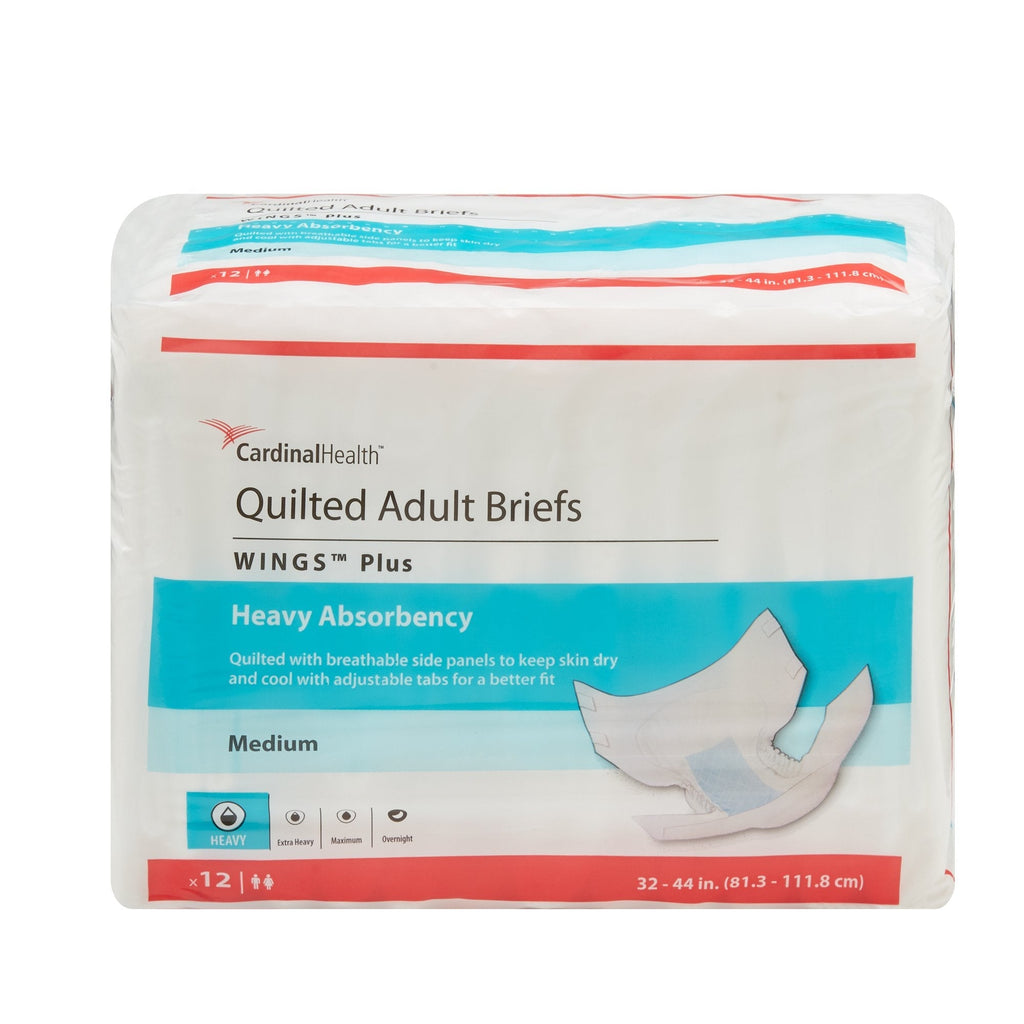 Cardinal Health Wings Plus Quilted Adult Briefs, Heavy