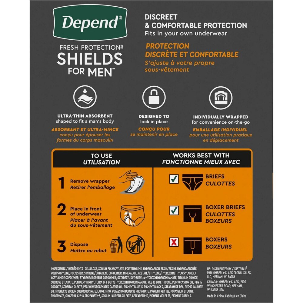 Depend Incontinence Shields for Men