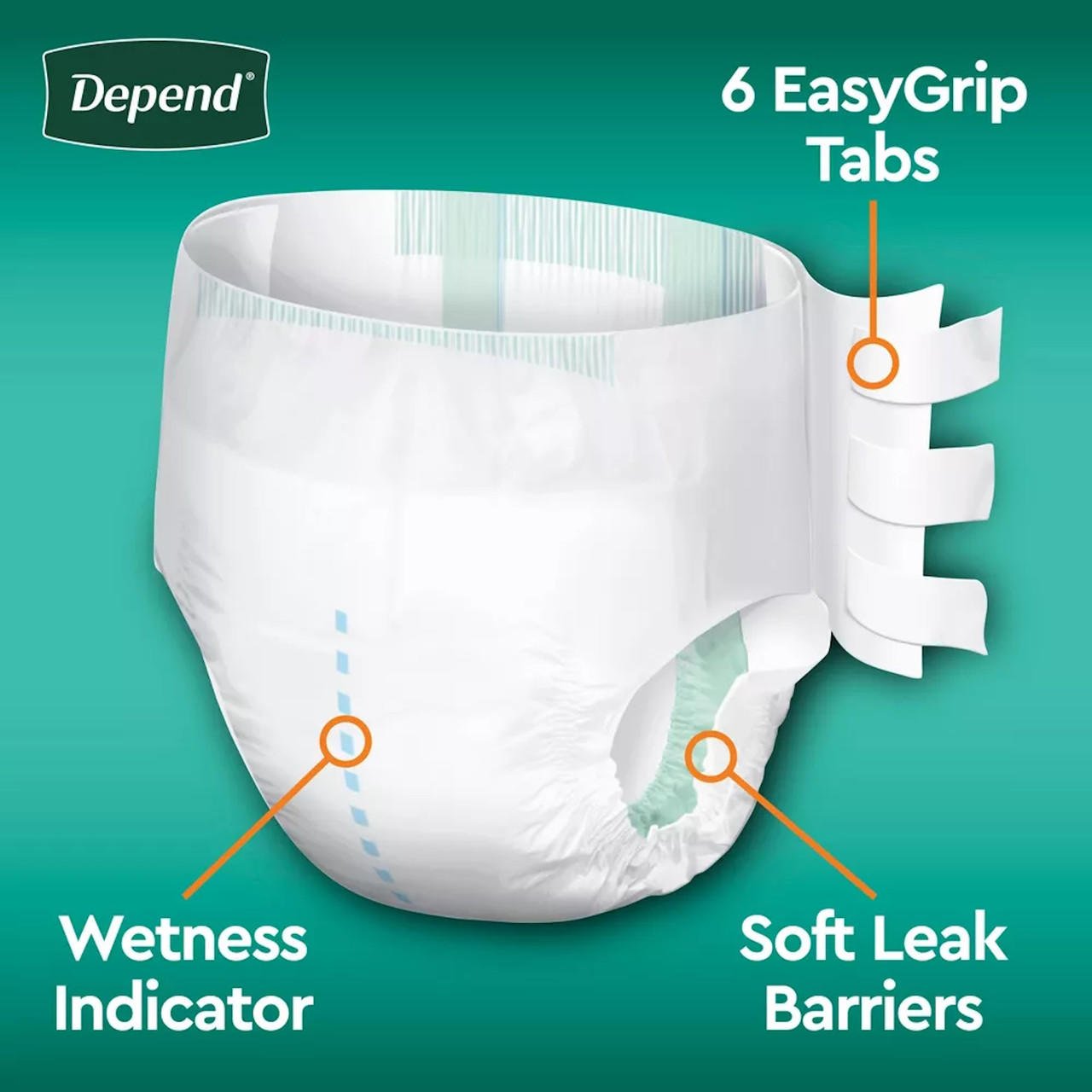 Depend Incontinence Protection with Tabs, Maximum Absorbency
