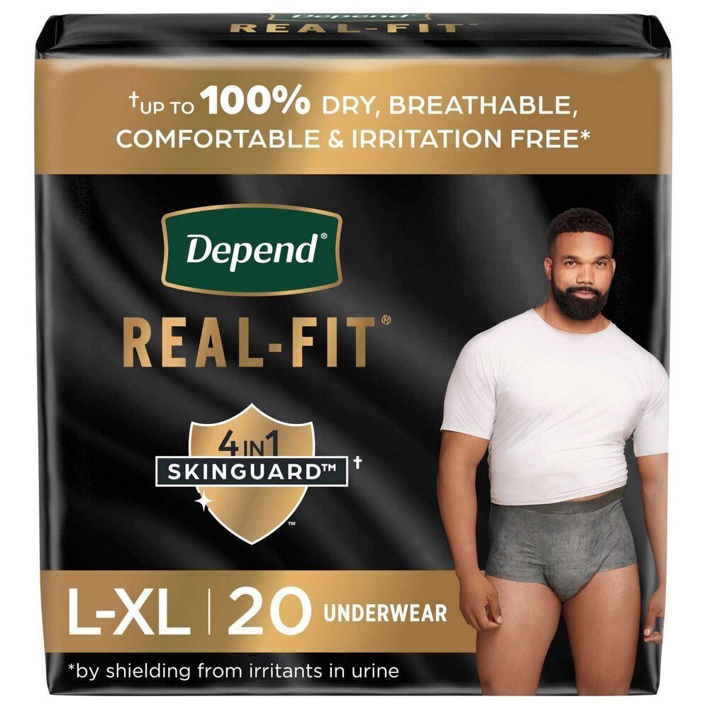 Depend Real Fit Absorbent Underwear for Men, Maximum