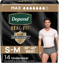 Depend Real Fit Absorbent Underwear for Men, Maximum
