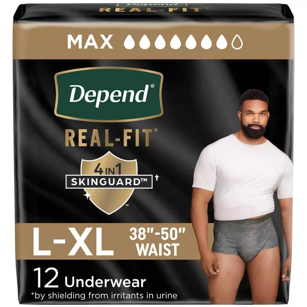 Depend Real Fit Absorbent Underwear for Men, Maximum