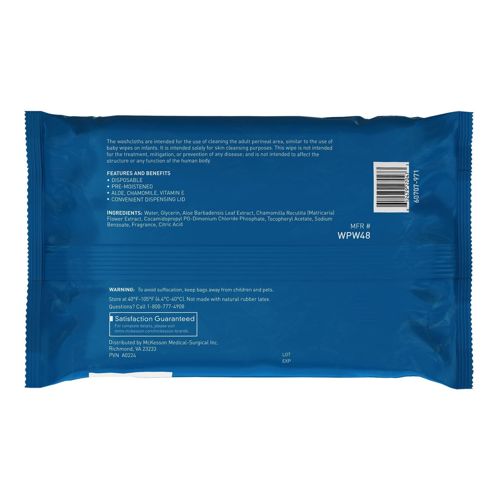 McKesson Disposable Washcloths w/ Aloe, Fresh Scent