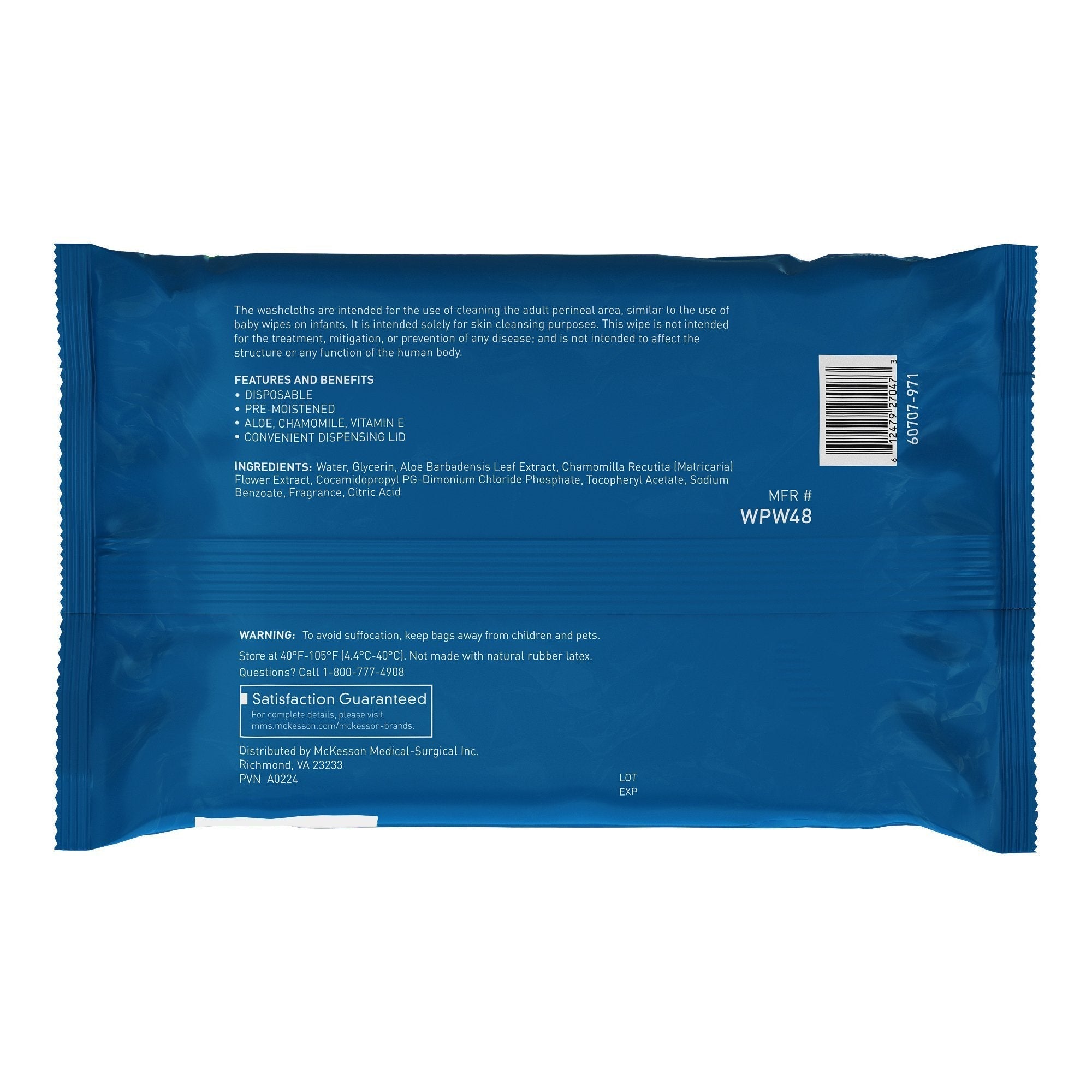 McKesson Disposable Washcloths w/ Aloe, Fresh Scent