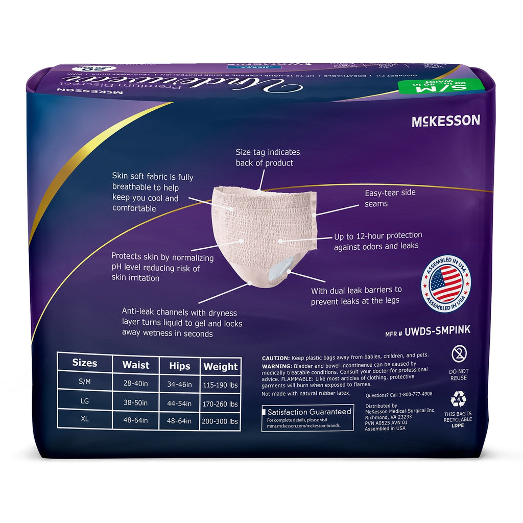 McKesson Women's Premium Discreet Pull On Absorbent Underwear, Heavy