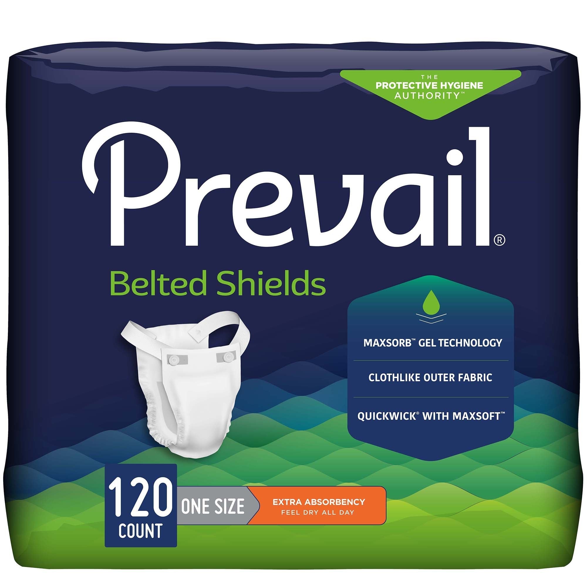 Prevail Belted Shields, Extra Absorbency