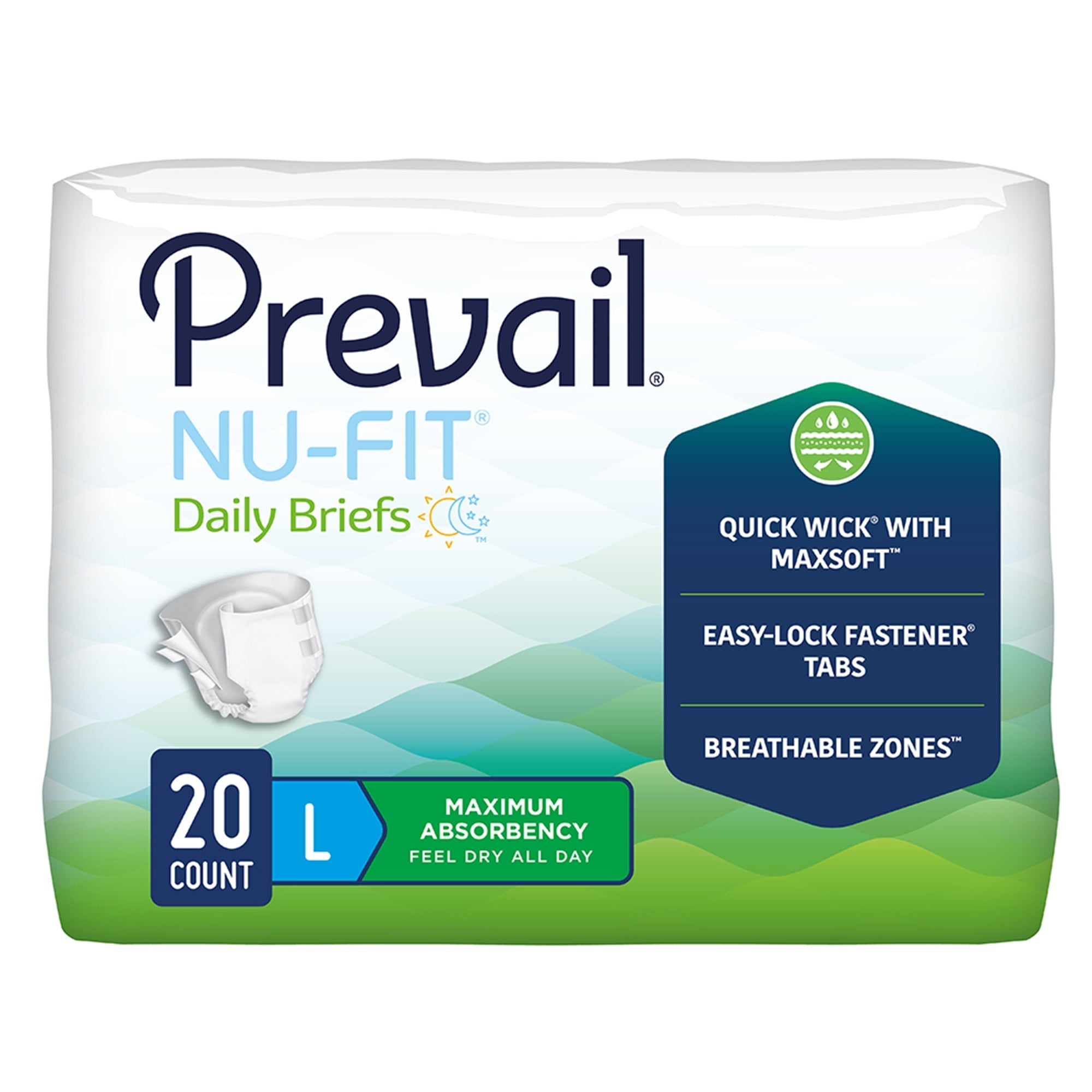 Prevail Nu-Fit Daily Briefs, Maximum Absorbency