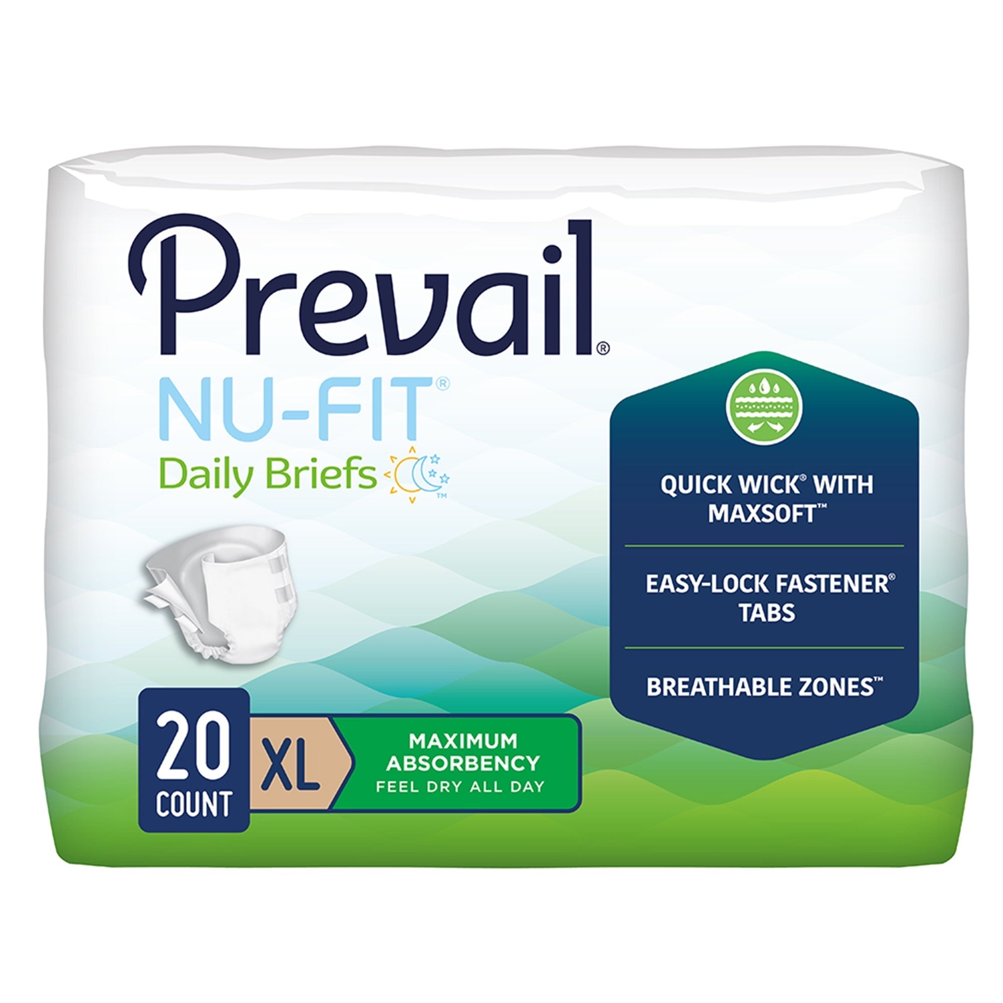 Prevail Nu-Fit Daily Briefs, Maximum Absorbency