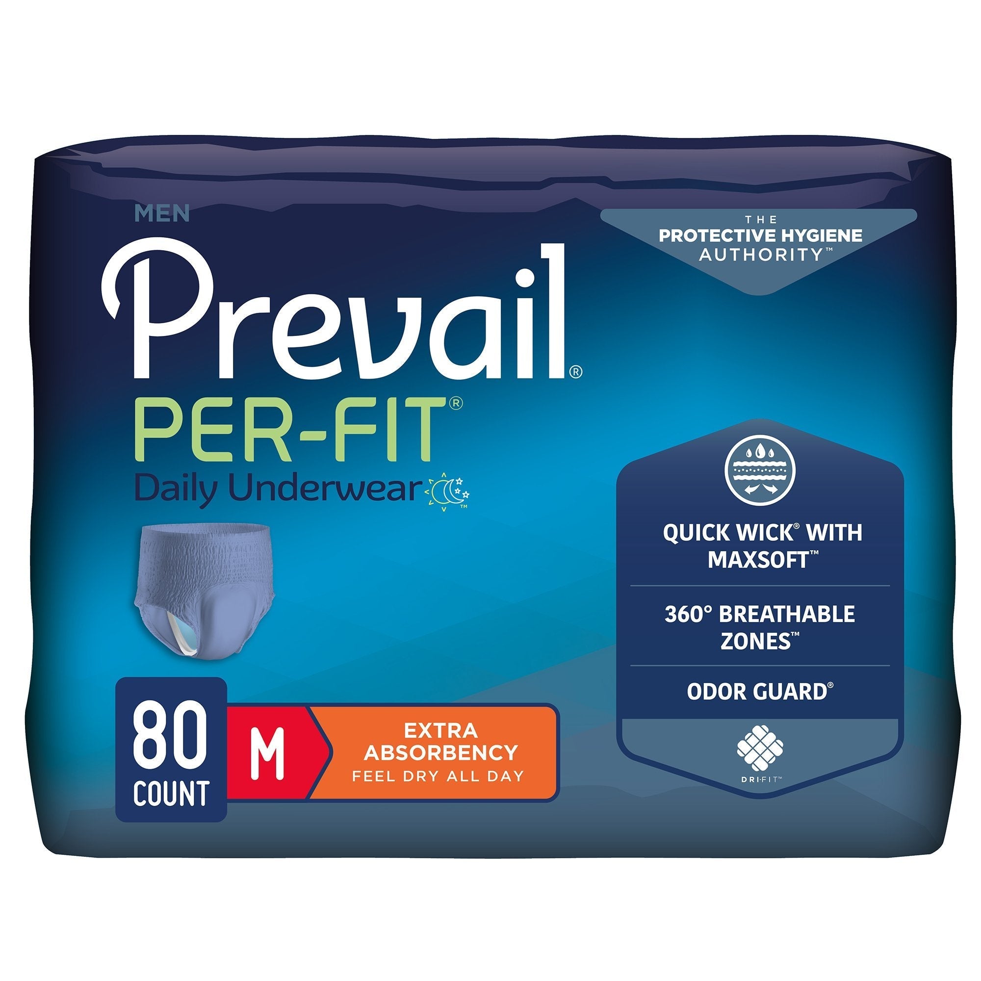 Prevail Per-Fit Men's Pull On Daily Underwear, Extra Absorbency