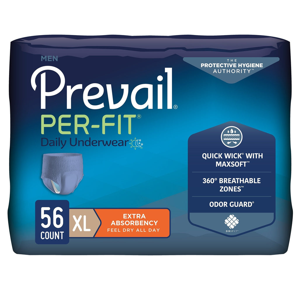 Prevail Per-Fit Men's Pull On Daily Underwear, Extra Absorbency