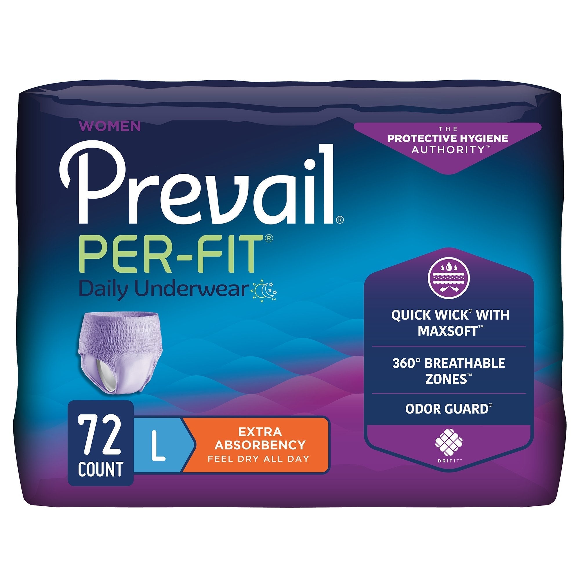 Prevail Per-Fit Women's Pull On Daily Underwear, Extra Absorbency