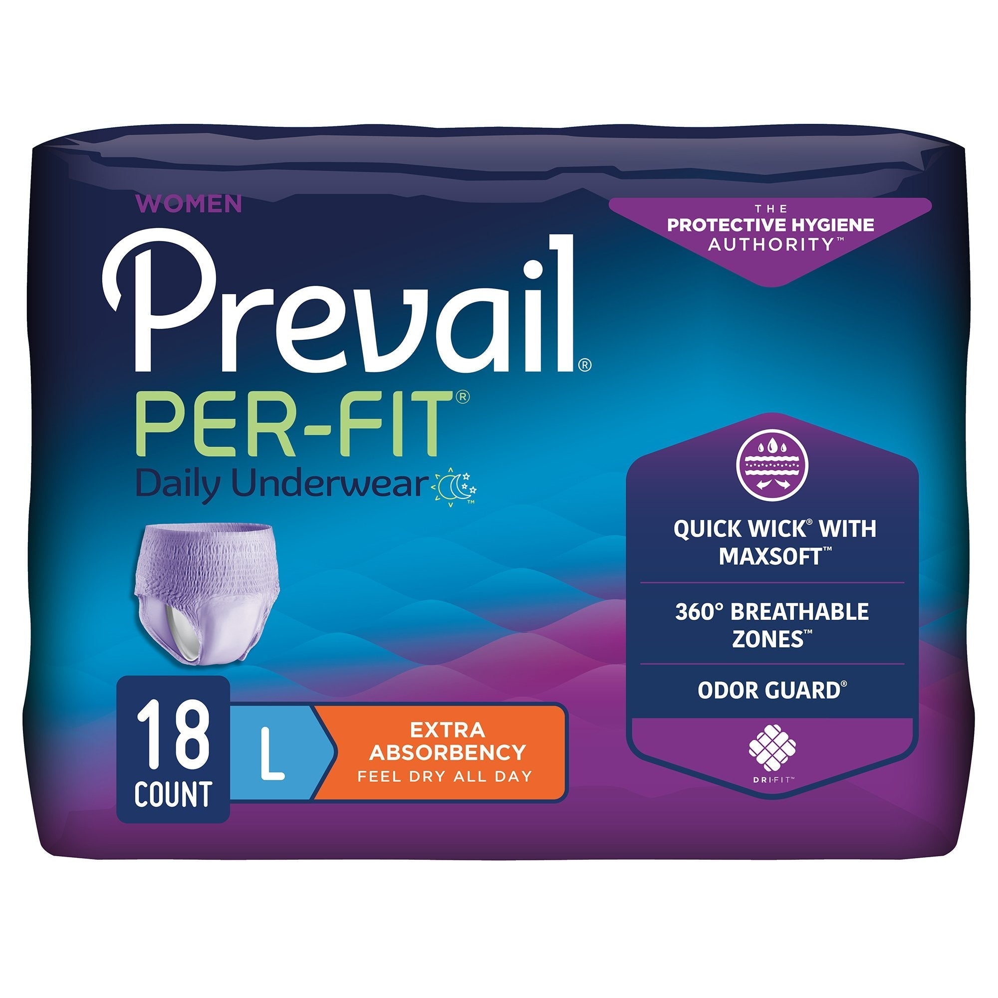 Prevail Per-Fit Women's Pull On Daily Underwear, Extra Absorbency