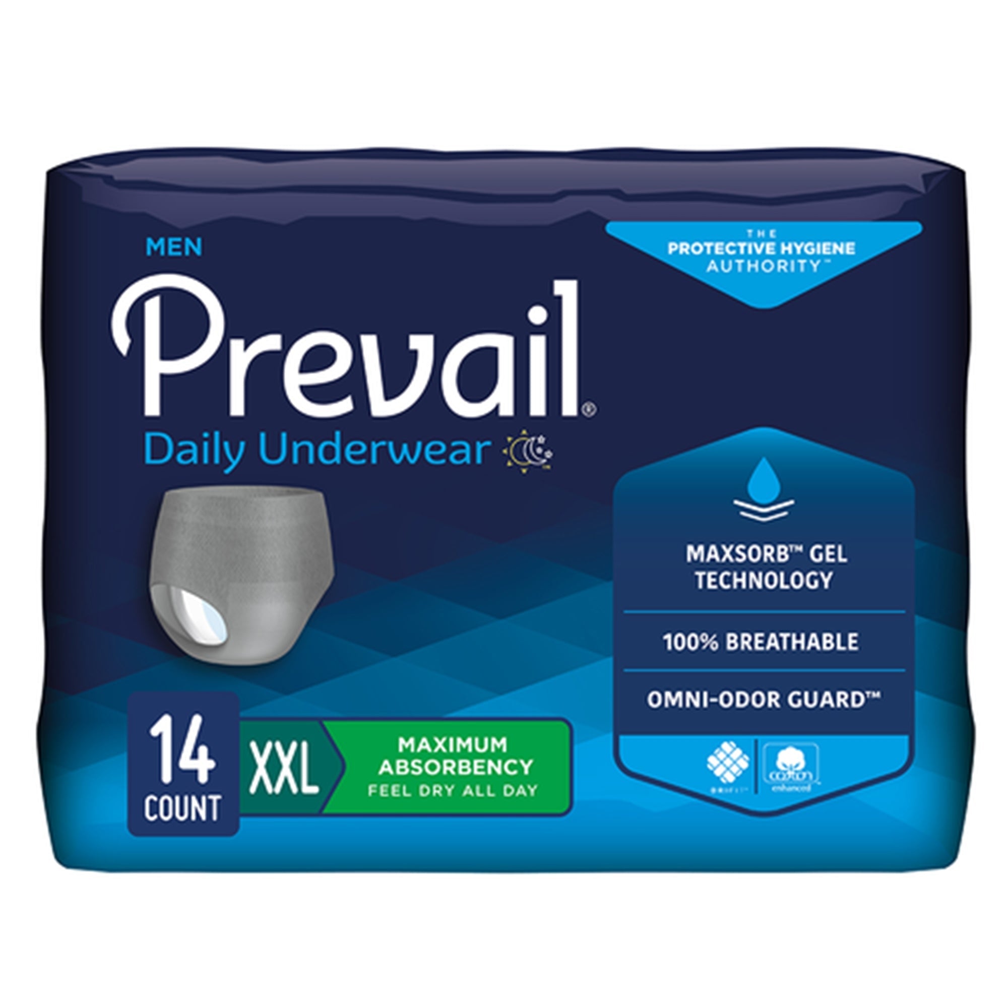 Prevail Daily Underwear for Men, Maximum Absorbency