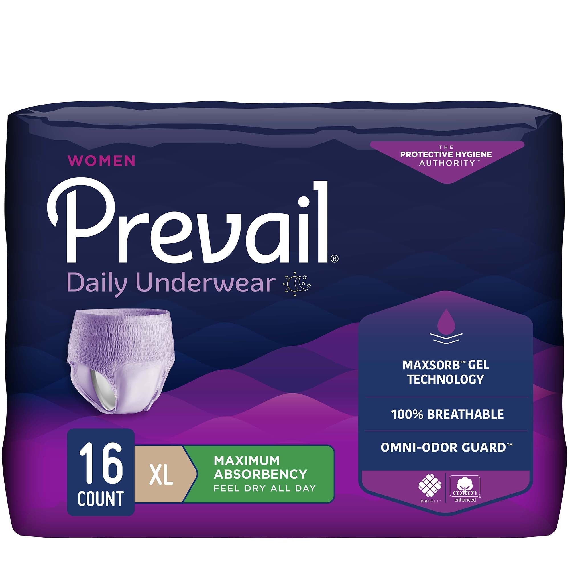 Prevail Daily Underwear for Women, Maximum Absorbency