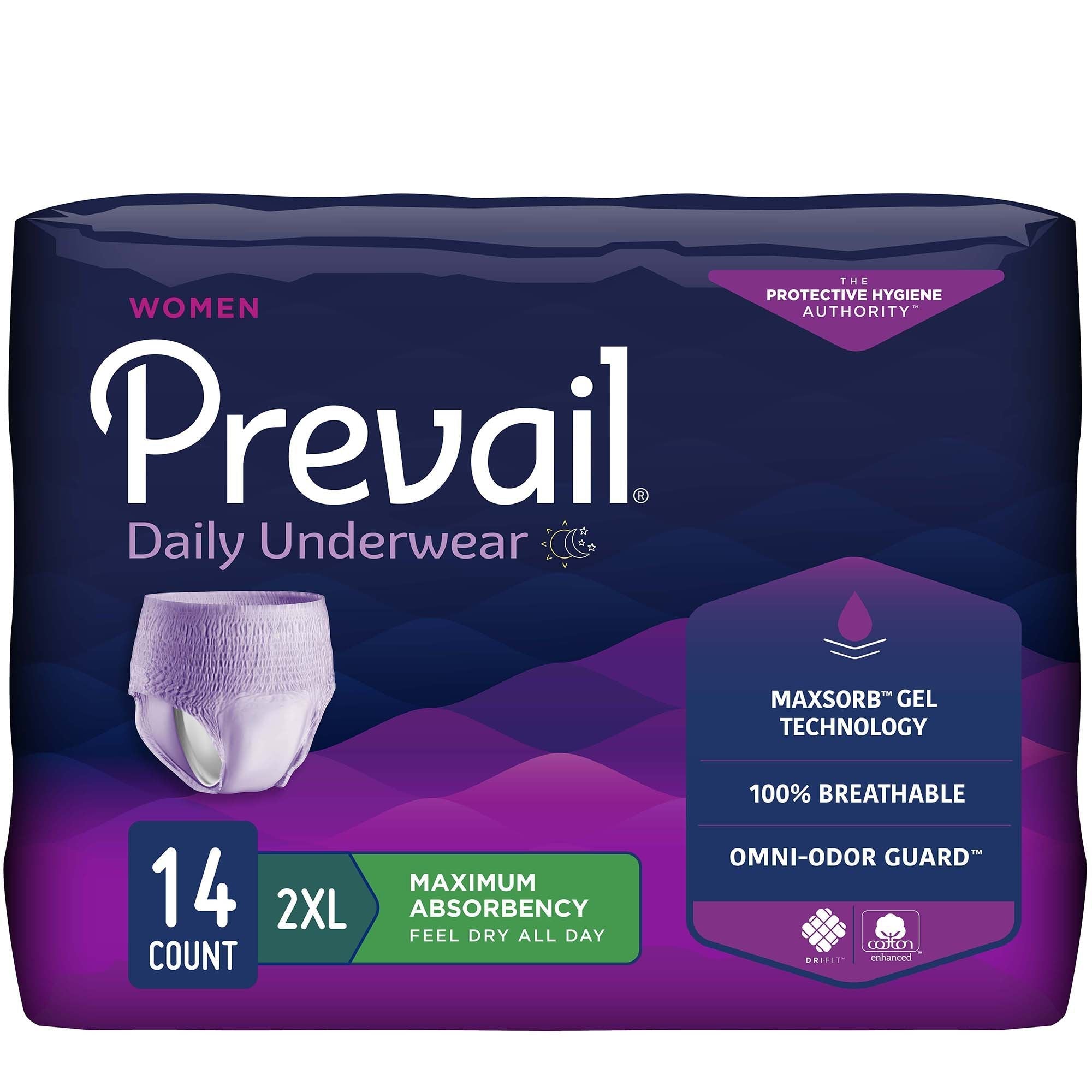 Prevail Daily Underwear for Women, Maximum Absorbency