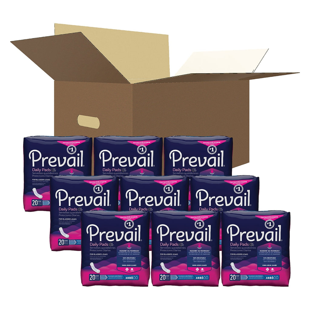 Prevail Women's Daily Bladder Control Pads, Moderate Absorbency