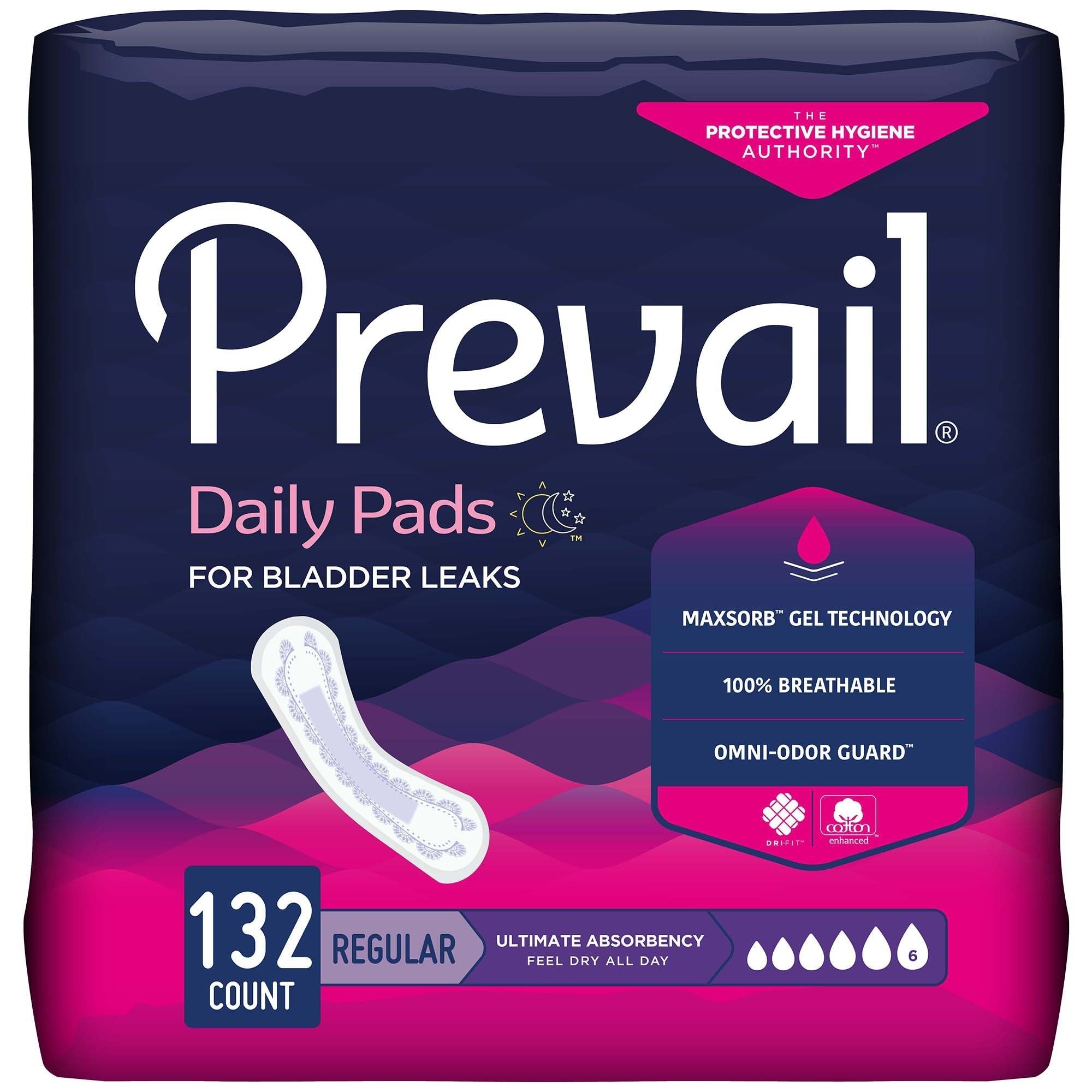 Prevail Women's Daily Bladder Control Pads, Ultimate Absorbency