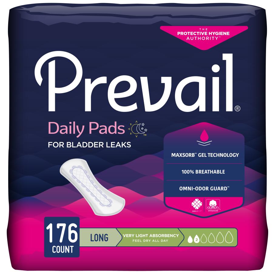 Prevail Women's Daily Bladder Control Pads, Very Light Absorbency