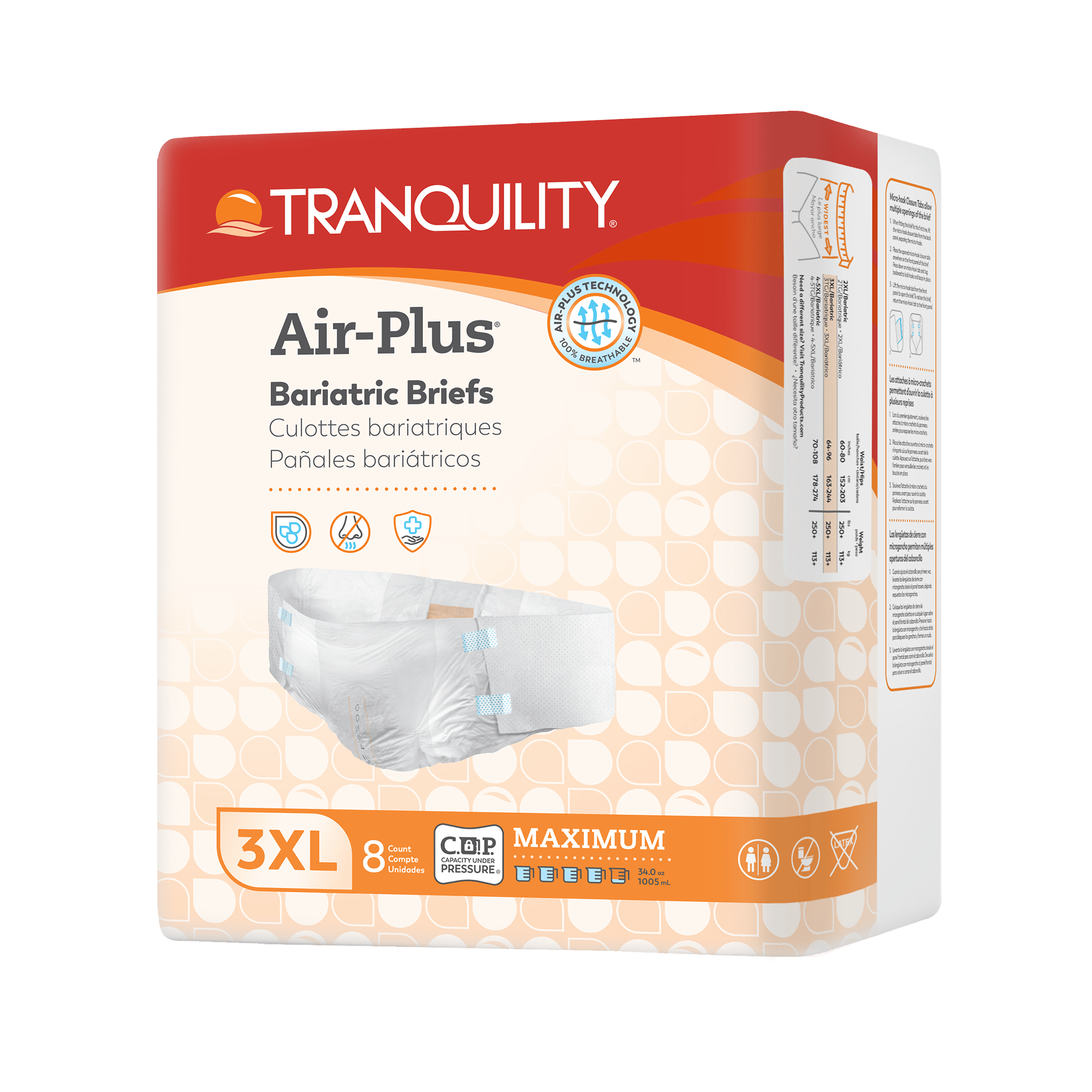 Tranquility 3XL Air-Plus Bariatric Briefs