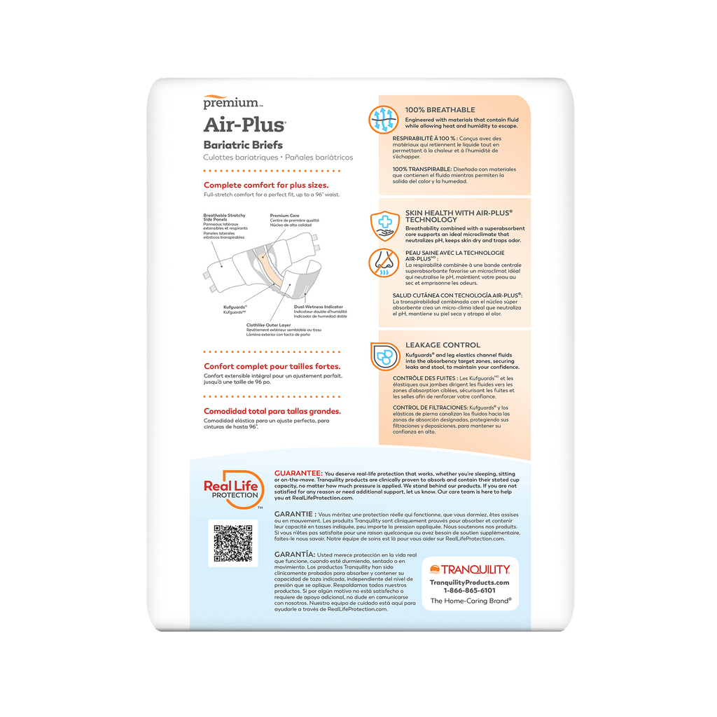 Tranquility 3XL Air-Plus Bariatric Briefs